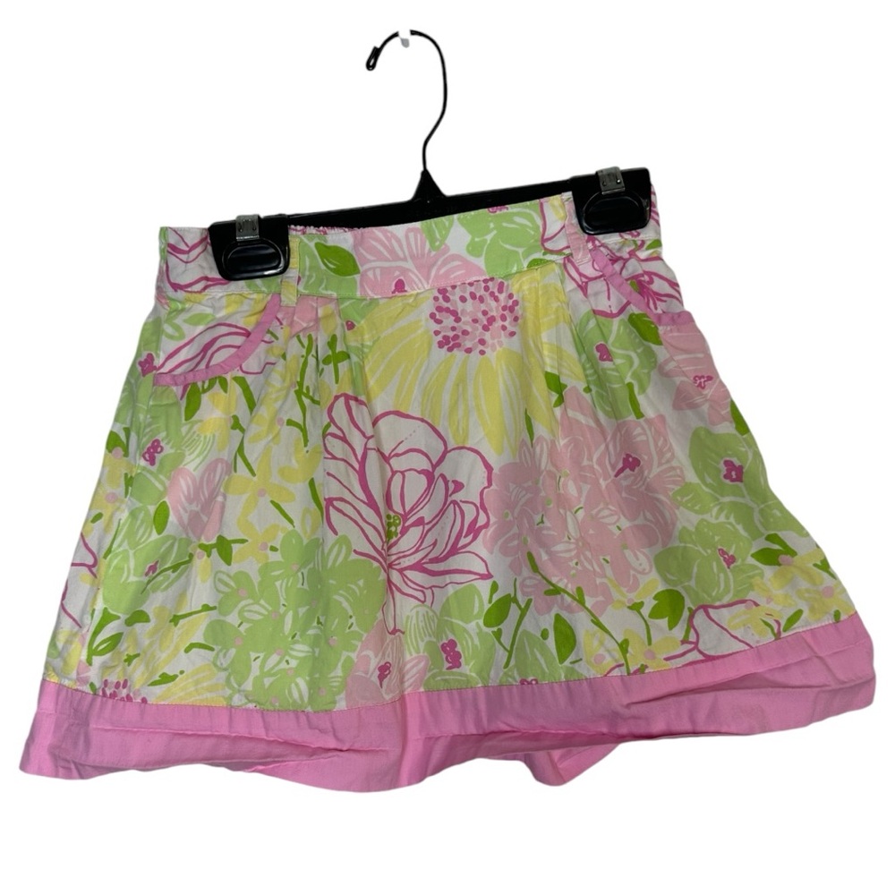 Lilly Pulitzer Vintage Girls Floral Skirt 100% Cotton Size 6X